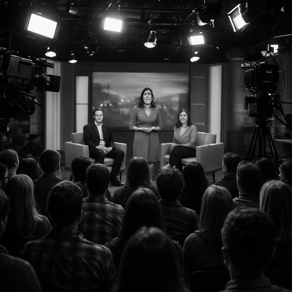 crowd image watching filing of a tv show-2